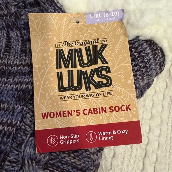MUK LUKS Women's Cadien Socks - Gray (18) - Picture 2 of 3